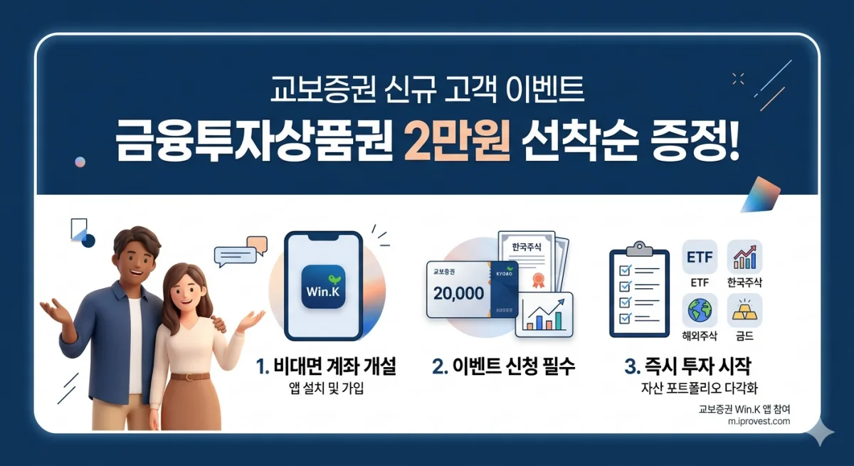 교보증권 계좌개설 이벤트, 금융투자상품권 2만원 선착순 수령 가이드